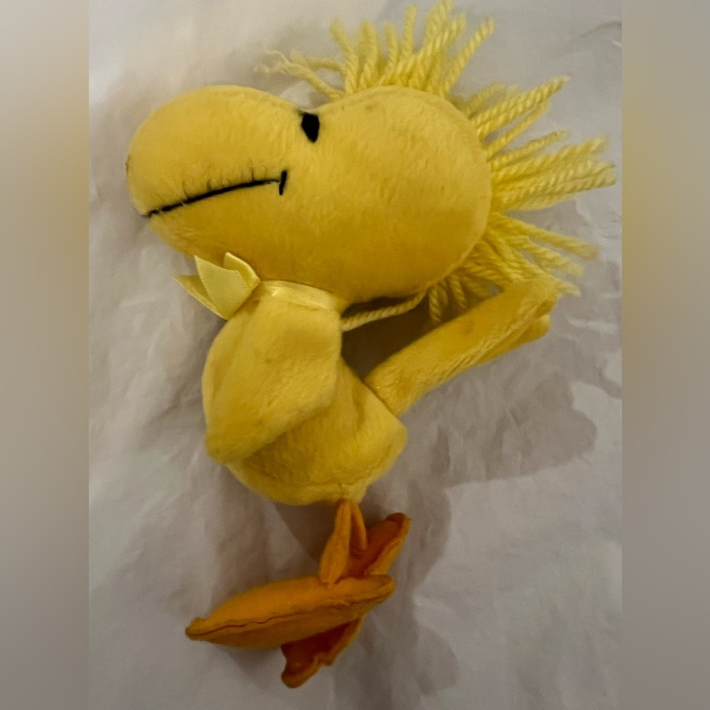 Vintage Woodstock 7" SNOOPY Plush PEANUTS Yarn Hair Collectible IRWIN TOY